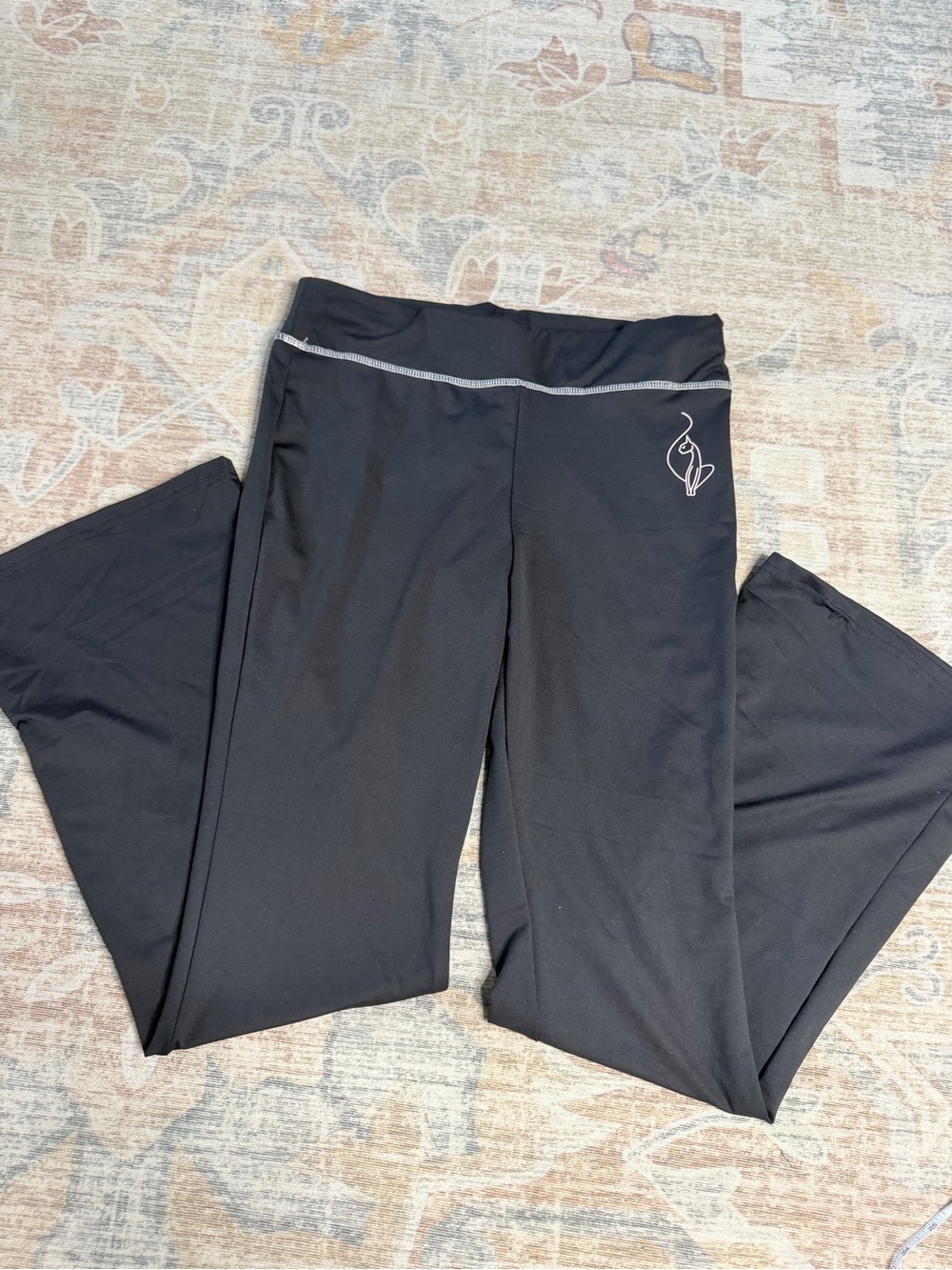 Baby Phat Black Women's Yoga Leggings with baby pink Logo